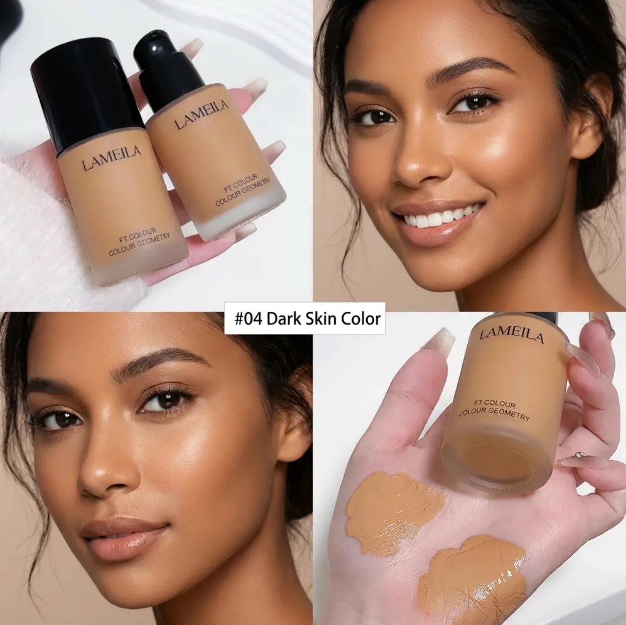 Foundation, long-lasting concealer, includes an eyelash curler, beige to light-medium neutral tones (can be layered for concealing, creamy texture, suitable for all light beige skin tones, for everyday and special occasions)