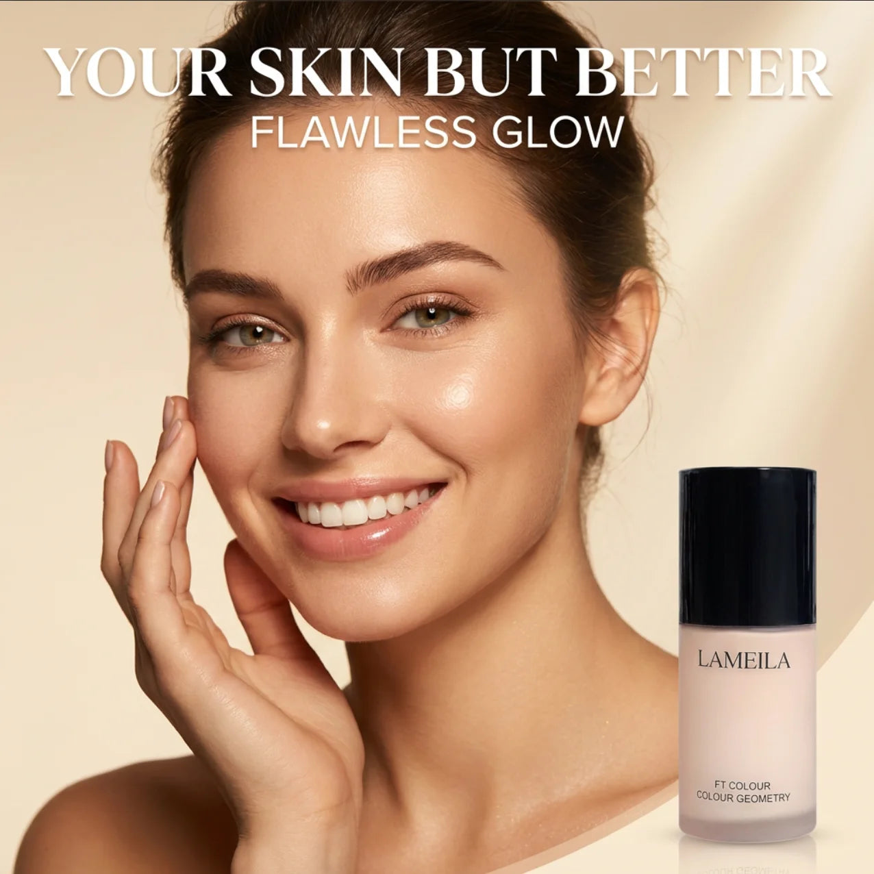 Foundation, long-lasting concealer, includes an eyelash curler, beige to light-medium neutral tones (can be layered for concealing, creamy texture, suitable for all light beige skin tones, for everyday and special occasions)